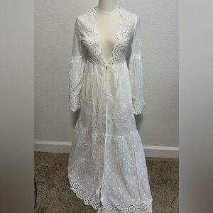 White Open Front Cover Up